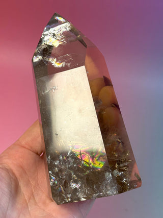 MAGIC TOWER - Champagne Smokey Quartz (B) Druze The Crystal Avenues 