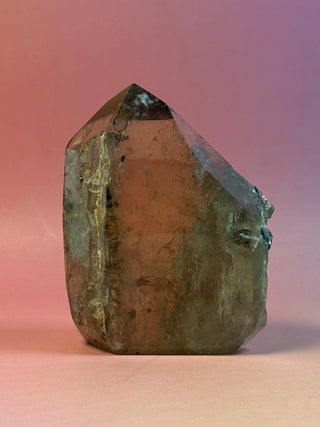 MAGIC TOWER - Champagne Smokey Quartz with rare Watermelon Tourmaline (C) Druze The Crystal Avenues 