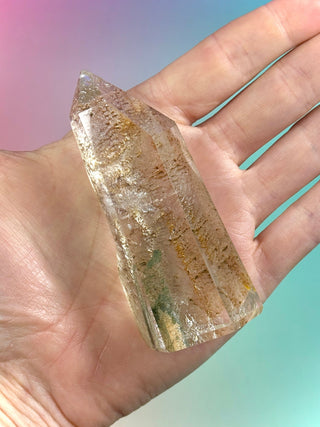 MAGIC TOWER - Golden Healer Quartz w. Epidot (17) tumble stone The Crystal Avenues 