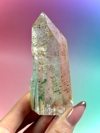 MAGIC TOWER - Golden Healer Quartz w. Epidot (17) tumble stone The Crystal Avenues 