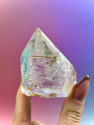 MAGIC TOWER - Golden Healer Quartz w. Epidot & Lavender Amethyst (20) tumble stone The Crystal Avenues 