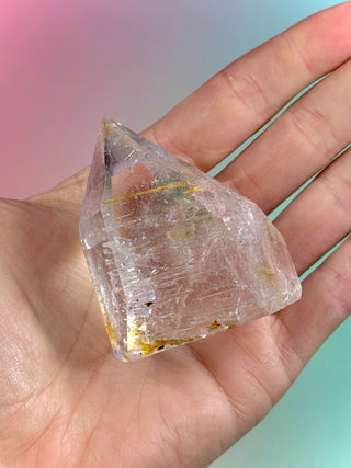 MAGIC TOWER - Golden Healer Quartz w. Epidot & Lavender Amethyst (20) tumble stone The Crystal Avenues 