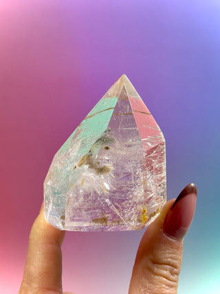 MAGIC TOWER - Golden Healer Quartz w. Epidot & Lavender Amethyst (20) tumble stone The Crystal Avenues 
