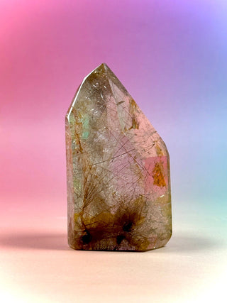 MAGIC TOWER - Golden Healer Quartz w. Rare Golden 'Rabbit Hair' Rutile (4) tumble stone The Crystal Avenues 