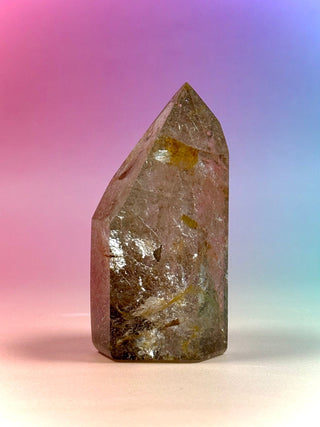MAGIC TOWER - Golden Healer Quartz w. Rare Golden 'Rabbit Hair' Rutile (4) tumble stone The Crystal Avenues 