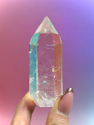 MAGIC TOWER - Golden Healer Quartz w. Rare 'Rabbit Hair' Rutile (7) tumble stone The Crystal Avenues 