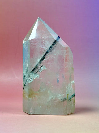 MAGIC TOWER - Golden Healer Quartz with Black Tourmaline Rutile (1A) Tower The Crystal Avenues 