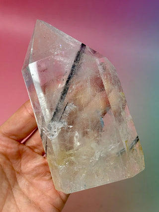 MAGIC TOWER - Golden Healer Quartz with Black Tourmaline Rutile (1A) Tower The Crystal Avenues 