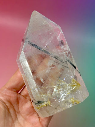 MAGIC TOWER - Golden Healer Quartz with Black Tourmaline Rutile (1A) Tower The Crystal Avenues 