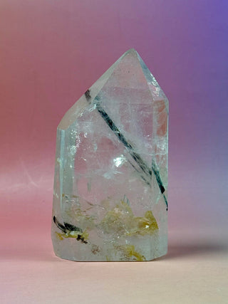 MAGIC TOWER - Golden Healer Quartz with Black Tourmaline Rutile (1A) Tower The Crystal Avenues 