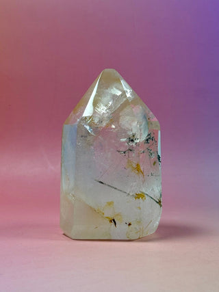 MAGIC TOWER - Golden Healer Quartz with Black Tourmaline Rutile & Epidote (2A) Tower The Crystal Avenues 