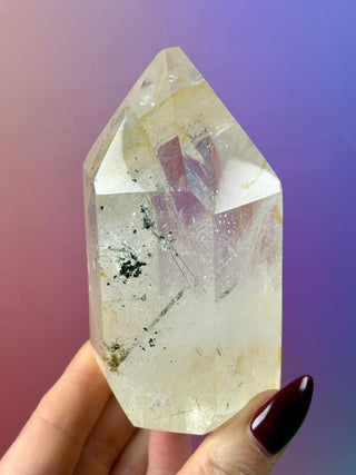 MAGIC TOWER - Golden Healer Quartz with Black Tourmaline Rutile & Epidote (2A) Tower The Crystal Avenues 
