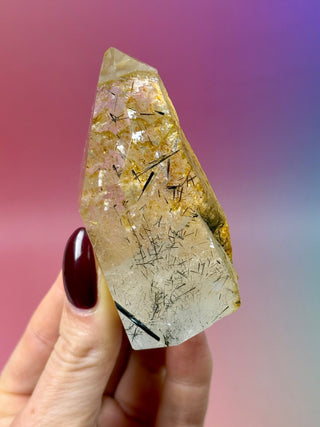 MAGIC TOWER - Golden Healer Quartz with Black Tourmaline Rutile (K) Tower The Crystal Avenues 