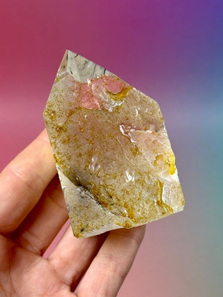 MAGIC TOWER - Golden Healer Quartz with Black Tourmaline Rutile (K) Tower The Crystal Avenues 