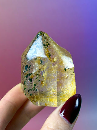 MAGIC TOWER - Golden Healer Quartz with Green Chrome Mica (T) Tower The Crystal Avenues 