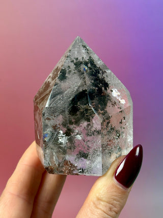 MAGIC TOWER - Golden Rutilated Quartz with Epidote & Chlorite (6A) Tower The Crystal Avenues 