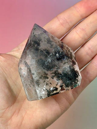 MAGIC TOWER - Golden Rutilated Quartz with Epidote & Chlorite (6A) Tower The Crystal Avenues 