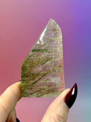 MAGIC TOWER - Green Tourmaline Rutile Quartz (Y) Tower The Crystal Avenues 