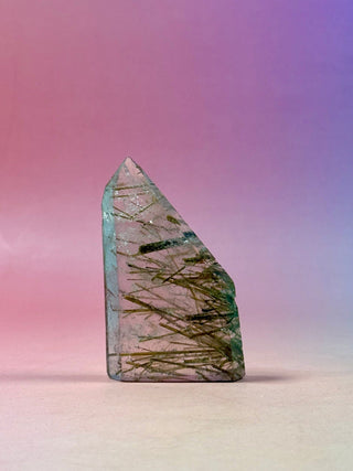MAGIC TOWER - Green Tourmaline Rutile Quartz (Y) Tower The Crystal Avenues 
