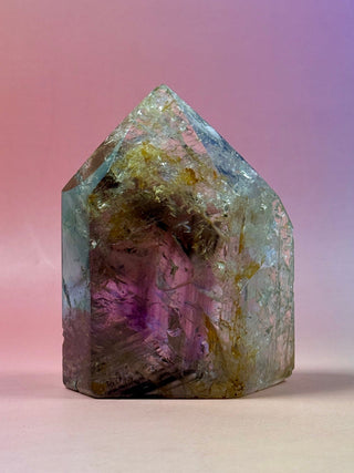 MAGIC TOWER - Smokey Phantom Amethyst with Golden Healer (D) Tower The Crystal Avenues 