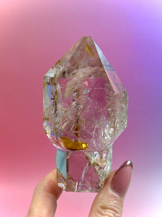 MAGIC TOWER - Smokey Phantom Quartz w. Golden Healer (22) Druze The Crystal Avenues 