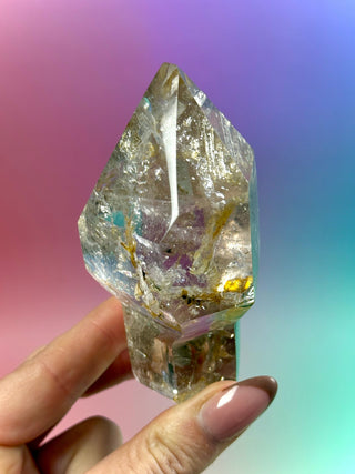 MAGIC TOWER - Smokey Phantom Quartz w. Golden Healer (22) Druze The Crystal Avenues 