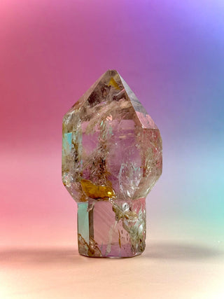 MAGIC TOWER - Smokey Phantom Quartz w. Golden Healer (22) Druze The Crystal Avenues 