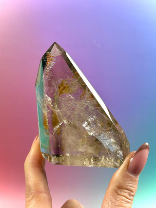 MAGIC TOWER - Smokey Phantom Quartz w. Golden Healer (23) Druze The Crystal Avenues 