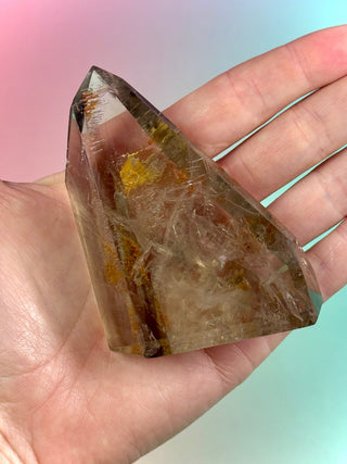 MAGIC TOWER - Smokey Phantom Quartz w. Golden Healer (23) Druze The Crystal Avenues 
