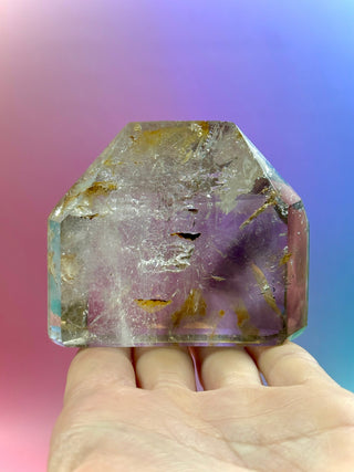 MAGIC TOWER - Smokey Phantom Quartz w. Golden Healer (25) Druze The Crystal Avenues 