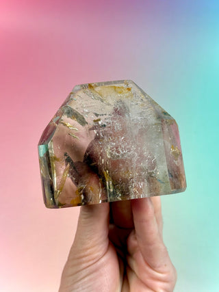 MAGIC TOWER - Smokey Phantom Quartz w. Golden Healer (25) Druze The Crystal Avenues 