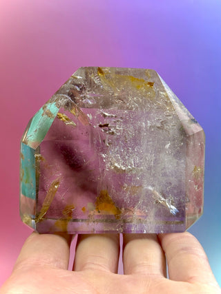 MAGIC TOWER - Smokey Phantom Quartz w. Golden Healer (25) Druze The Crystal Avenues 