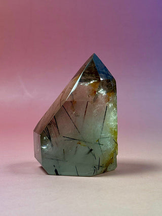 MAGIC TOWER - Smokey Phantom Quartz with Black & Red Rutile (L) Tower The Crystal Avenues 