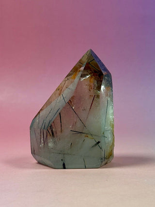 MAGIC TOWER - Smokey Phantom Quartz with Black & Red Rutile (L) Tower The Crystal Avenues 