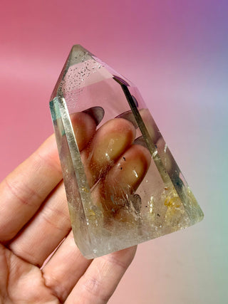 MAGIC TOWER - Smokey Phantom Quartz with Golden Healer (4A) Tower The Crystal Avenues 