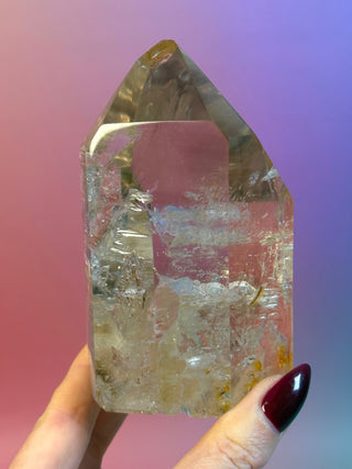 MAGIC TOWER - Smokey Phantom Quartz with Golden Healer (A) Tower The Crystal Avenues 