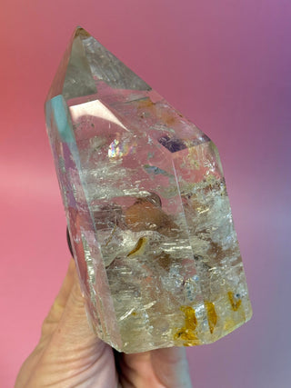 MAGIC TOWER - Smokey Phantom Quartz with Golden Healer (A) Tower The Crystal Avenues 