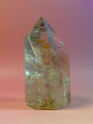 MAGIC TOWER - Smokey Phantom Quartz with Golden Healer (A) Tower The Crystal Avenues 