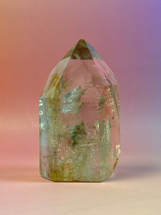 MAGIC TOWER - Smokey Phantom Quartz with Golden Healer (A) Tower The Crystal Avenues 