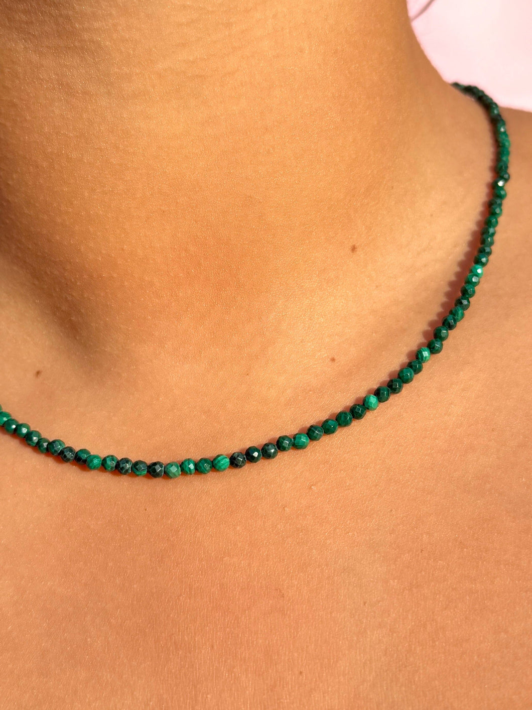 MALACHITE FACET CHOKER NECKLACE Necklace The Crystal Avenues 