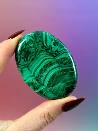 MALACHITE PALM STONE (4) Palm stone The Crystal Avenues 