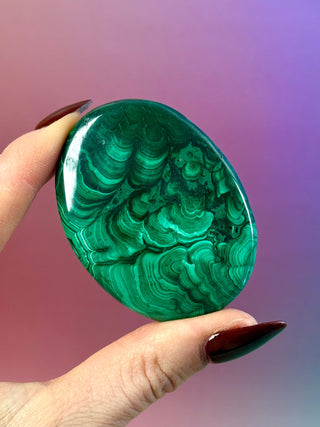 MALACHITE PALM STONE (5) Palm stone The Crystal Avenues 