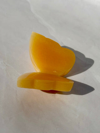 MANGO CALCITE BUTTERFLY (2) tumble stone The Crystal Avenues 