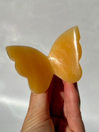 MANGO CALCITE BUTTERFLY (2) tumble stone The Crystal Avenues 