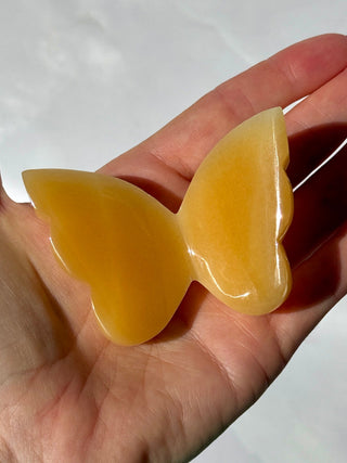 MANGO CALCITE BUTTERFLY (2) tumble stone The Crystal Avenues 