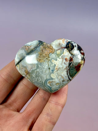 MEXICAN LAGUNA LACE AGATE HEART (3) tumble stone The Crystal Avenues 