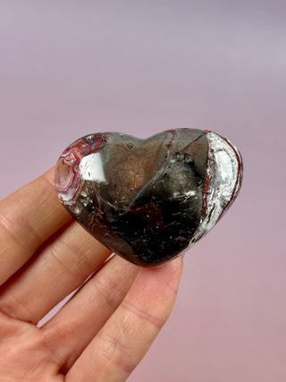 MEXICAN LAGUNA LACE AGATE HEART (6) tumble stone The Crystal Avenues 