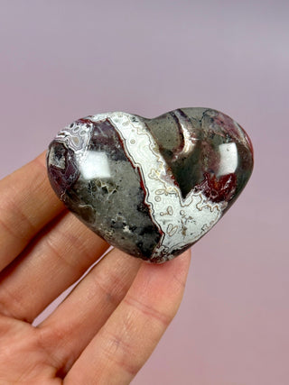 MEXICAN LAGUNA LACE AGATE HEART (6) tumble stone The Crystal Avenues 