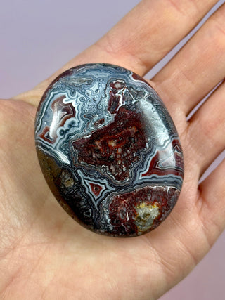 MEXICAN LAGUNA LACE AGATE PALM STONE (1) tumble stone The Crystal Avenues 