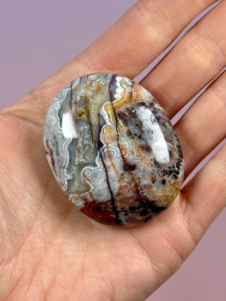 MEXICAN LAGUNA LACE AGATE PALM STONE (5) tumble stone The Crystal Avenues 